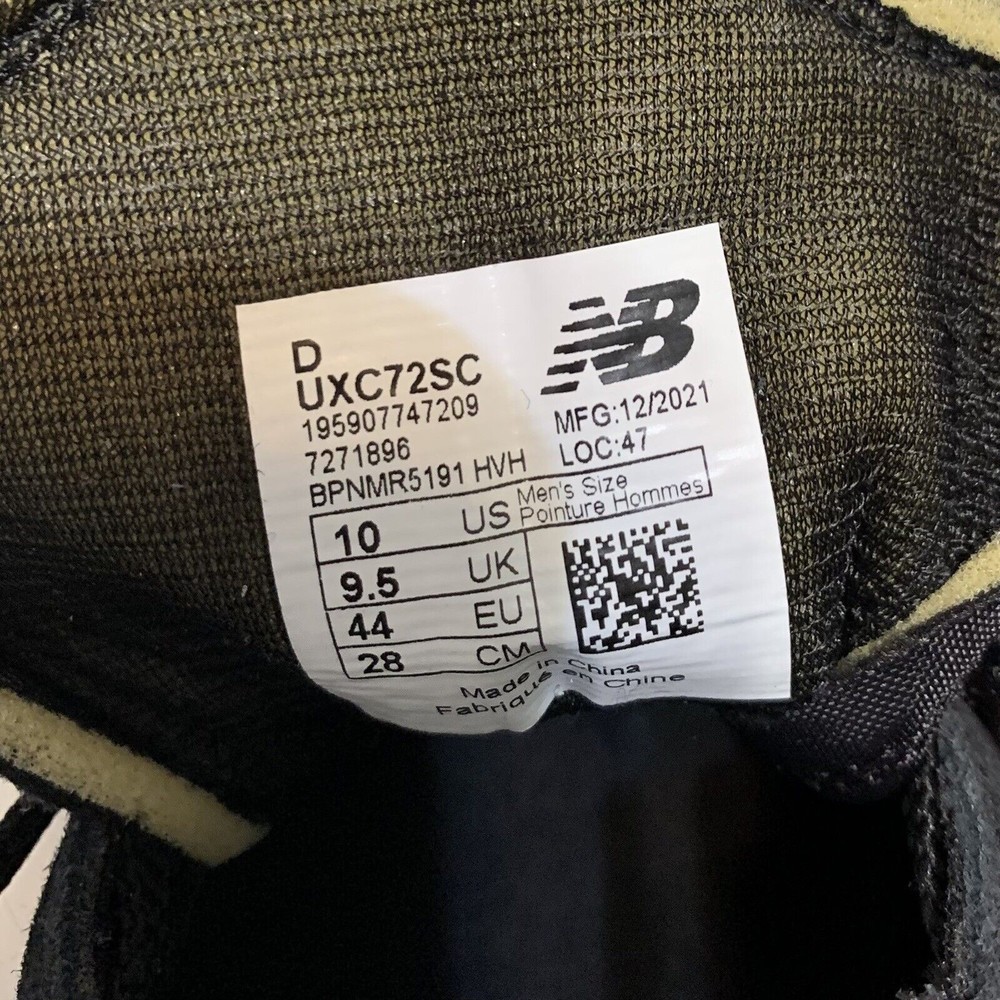 New Balance XC-72 Shoes Triple Black UXC72SC Men's Size 10 - Picture 5 of 7